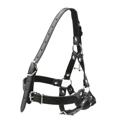 BDSM Silicone Gag Ball Head Harness with Nose Hook Restraint Mouth Gag for Adults Couple Erotic Bondage Sex Toys Adult Products