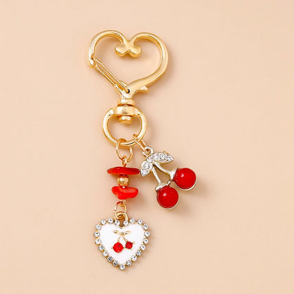 Bowknot Heart Crystal Keychain / Porte-Clés Nœud Cœur Cristal