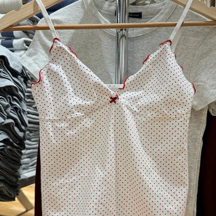 Floral Print Bow V Neck Camis Women Chic Lace Trim Sleeveless Slim Crop Tops Vest Sweet Casual Fashion Raw Hem Tank Top Y2k New