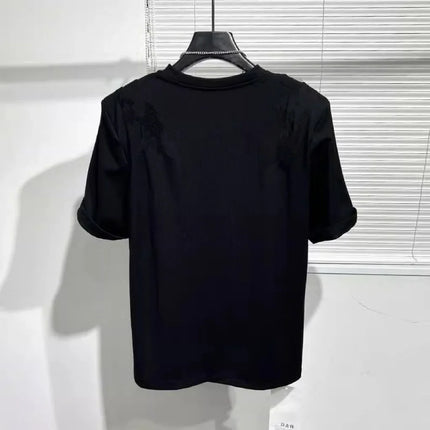 Summer New Techwear Mens Personalized Multi Zip Up Design Casual T-shirt Y2K Fashion Men Short Sleeve Black T Shirts Male Tops