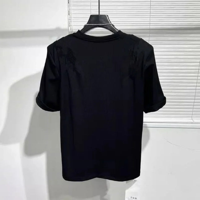 Summer New Techwear Mens Personalized Multi Zip Up Design Casual T-shirt Y2K Fashion Men Short Sleeve Black T Shirts Male Tops