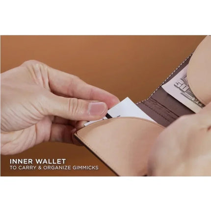 Modern Card To Wallet Insta By Quiver Magic Tricks (Tan Color) Close up Illusions Street Magia Props Magician