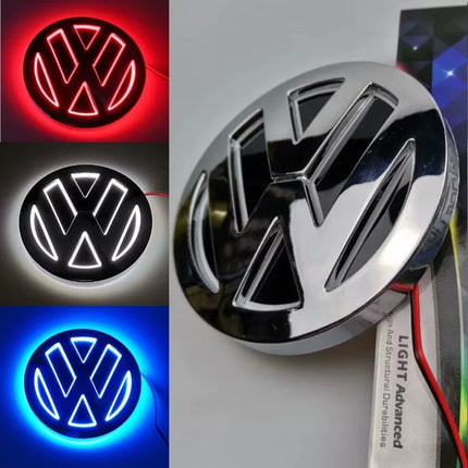 1pcs 11cm Logo Light LED Rear Badge Light Front Grille For VW POLO MAGOTAN Passat CC Bora Golf Jetta Logo Light Trunk Sticker
