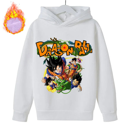 New Dragon Ball Z Hoodies Children's Goku Fleece Sweatshirt Y2k Trendy Plush Hoodie Anime Pattern Clothes Clothing for Boys Gift