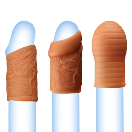 Sex Toys For Men Silicone Reusable Cock Ring Penis Enlargement Glans Foreskin Rings Male Chastity Cage Penis Massage Lock Delay