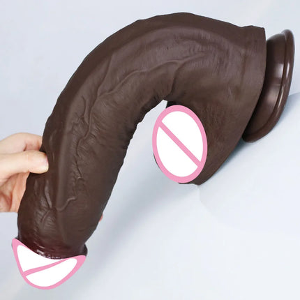 Realistic Soft Big Black Dildo Double Silicone Suction Cup Penis Female Vaginal Masturbation Cock Woman Man Anal Adult Sex Toy