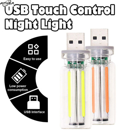 AITHEA USB Touch Control LED Filament Night Light Retro Bulb Atmosphere Lamp for Car Camping Bedroom Home Decor