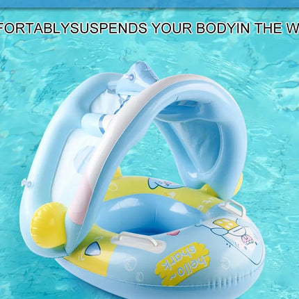 1PC Inflatable pool floats with canopy, inflatable pool float, infant and toddler swim ring with adjustable safety seat
