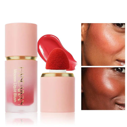 Matte Glitter Face Liquid Blusher Smooth Cheek Eye Mousse Blush Highlighter Stick Rouge Waterproof Contour Makeup