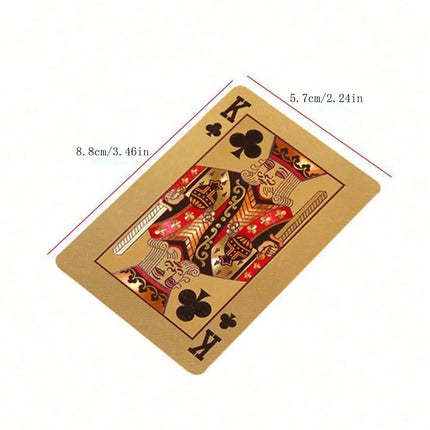 1 A PaIr 0f Rose Waterproof Plastic Poker Cards,Golden Foil Playing Cards For Party Game,(Golden/Black/),Gaming Gift Playing