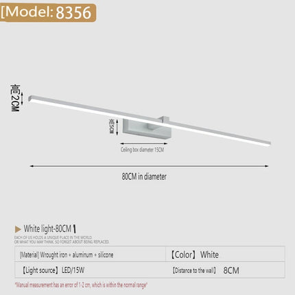 Modern Minimalist Mirror LED Wall Lamp Home Wall Lights Front Lamp Aluminum Strip Shape Bathroom Interior Decoration Lighting