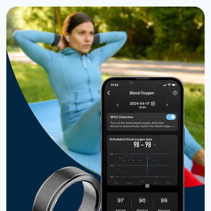 2024 COLMI R03 Smart Ring Men Women, With Charging Case, Battery Life 39 Days, Health Monitor, IP68&5ATM Waterproof, Multi-sport
