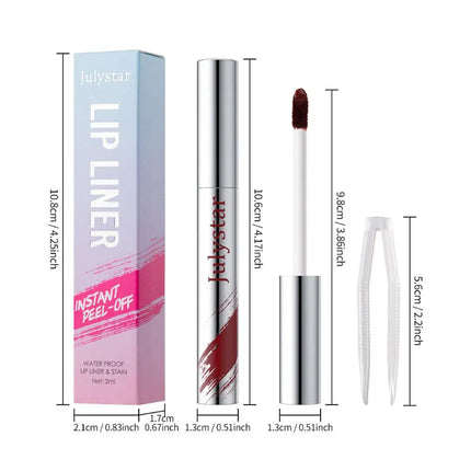 Tear-off Lip Liner Long Lasting Matte Lip Tint Waterproof and Sweat-proof Not Easy to Smudge Line Hook Lip Marker Makeup Pen