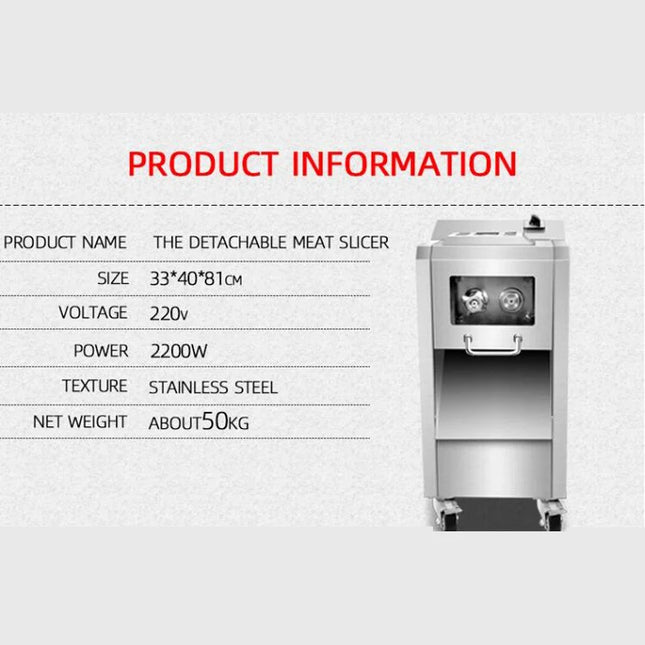 Commercial Electric Automatic Meat Shredder Stainless Steel Heavy Duty Anti-Slip 220v Meat Cutting Machine for Restaurant Home