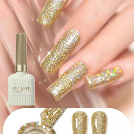 XEIJAYI 15ML Gel Nail Polish Sequin Series Colorful Gel Nail Polish Soak Off UV Gel Varnish Nail Art Gel Polish DIY