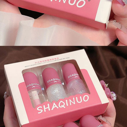 Shuiguang capsule lip honey kit moisturizes and hydrates for a sparkling, mirror-like finish, colorless and transparent glass lip oil