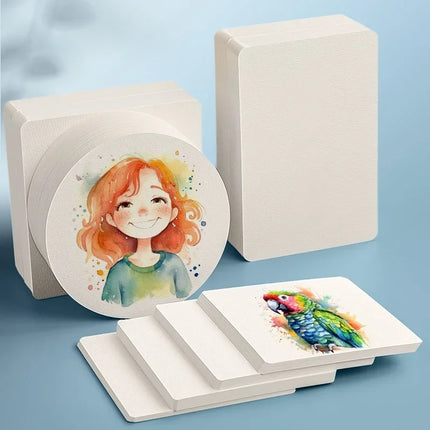 Square/Round Professional Watercolor Paper Postcard 300g 50/100/200 Sheets Coloring Drawing Paper Sketchbook Art School Supplies