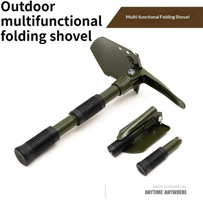 Outdoor Multi-Function Engineer Life Saving Shovel - Thickened Double Handle Folding Shovel for Camping and Outdoor Adventures