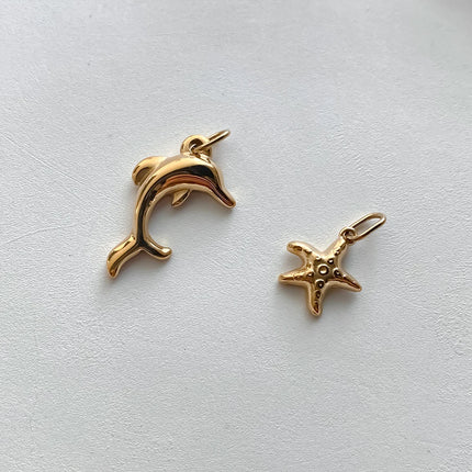 Stainless Steel charms Ocean shell conch golden pendant Summer beach Handmade Necklace Bracelet DIY charms for jewelry making