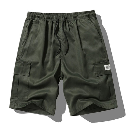 Men's Summer New Cargo Shorts Loose Plus Size Drawstring Casual 5 Inch Shorts Multi-Pocket Fashion Versatile Sports Beach Pants