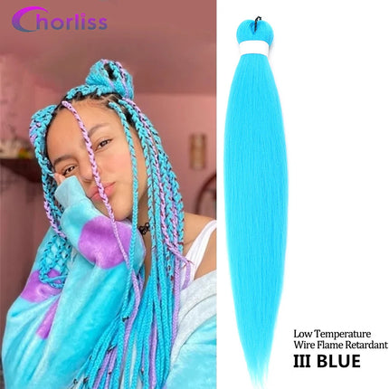 Jumbo Braids Pre Streched Hair Extension Soft Yaki Synthetic Crochet Braiding Box Braids Hair Kanekalon Red Pink For Kids Girls