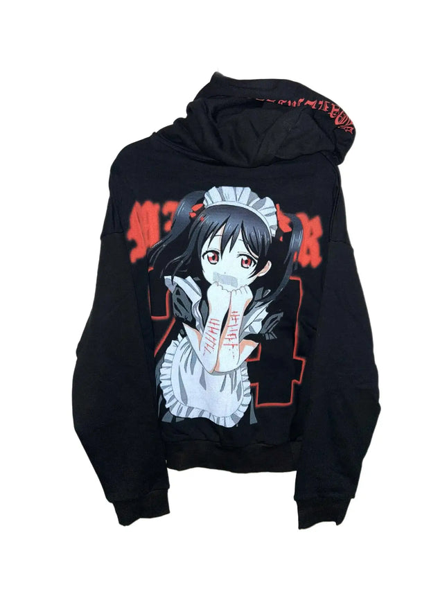 Winter Japanese Harajuku Style Cartoon Character Design Men's Hoodie 2025 Y2k Anime Print Fashion Men's and Women's Loose Top
