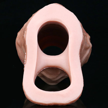 SXXY 2 Colors Silicone Realistic Deep Veins Open Head Penis Sleeve For Men Delay Ejaculation Soft Inner Thread Cock Ring Dick Sh