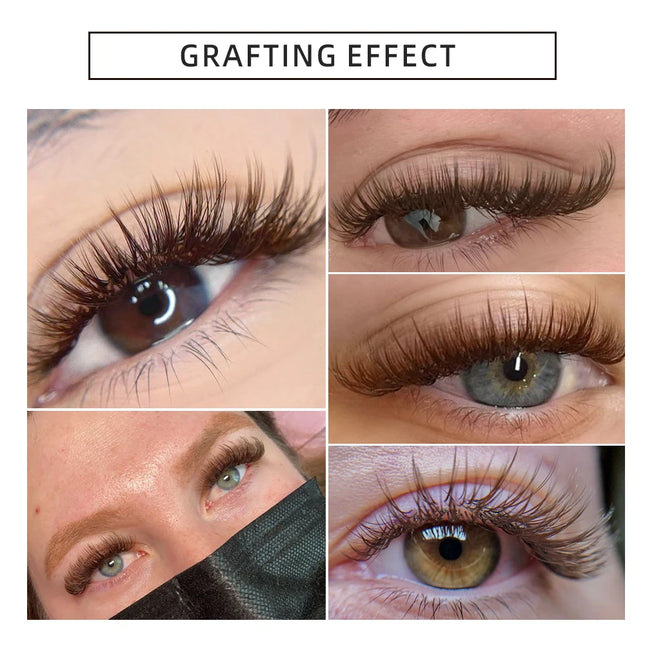 Yelix 16 Rows Dark Brown Premium Natural Individual Eyelashes Extensions Soft Classic Faux Cils Professional Supplies for Lash