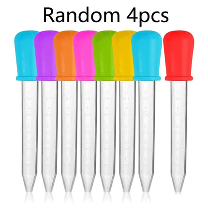 4-32pcs 5ml Small Plastic Graduated Dropper Liquid Eye Ear Pipette Drawing Paint Tools Lab Experiment For Children Kids Gift