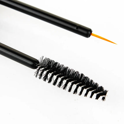 100pcs 10ML Empty Mascara Wand Tubes with Black Lid Cosmetic Eyelash Tube Lip Gloss Packaging Plastic Eyeliner Bottle with Brush