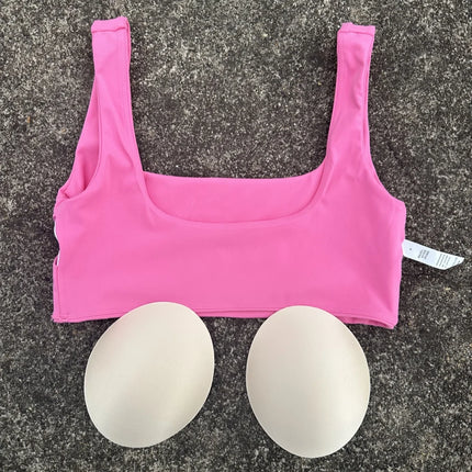 Solid Color Square collar Gym Yoga Underwear Women Hollow back shoulder straps Fitness sport Bra Top Comprehensive Training pad