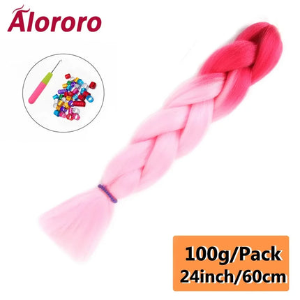 24 Inch Jumbo Braids for Hair Extensions Purple Synthetic Braiding Hair Accessories 100G/Pack Women DIY Hair for Crochet Braid