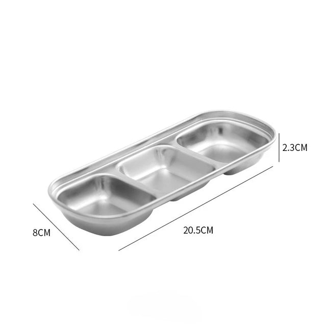 304 Stainless Steel Korean-style Dinner Plate, Gold Dipping Plate Sauce Plate, Barbecue Tableware Multi-functional Tableware