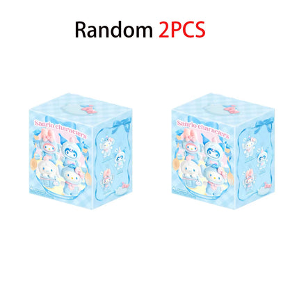 2027 Sanrio Characters Blue Flutter Series Blind Box My Melody Kuromi Cinnamoroll Hello Kitty Plush Toy Bag Pendant Girls Gifts