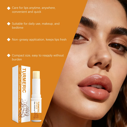 Turmeric Lip Balm Moisturizer Anti-Cracking Remove Dark Lightening Melanin Lip Gloss Exfoliating Soothing Hydrating Lip Stick