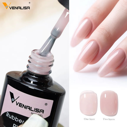 7.5ml Venalisa HEMA Free TPO Free Rubber Base Jelly Pink Soak Off UV LED Gel Polish Semi Permanent Nail Manicure Varnish