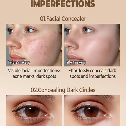 Full Coverage Concealer Cover Anti Dark Circle Freckle Waterproof Foundation BB Cream Concealer for Face Makeup Base Cosmetics