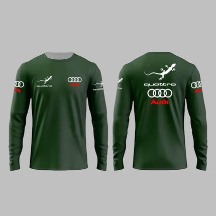 2025 Spring and Autumn Fashion Audi Racing Competition Printed Men's Adult Long Sleeve Daily Leisure Sports Fitness Teen T-Shirt