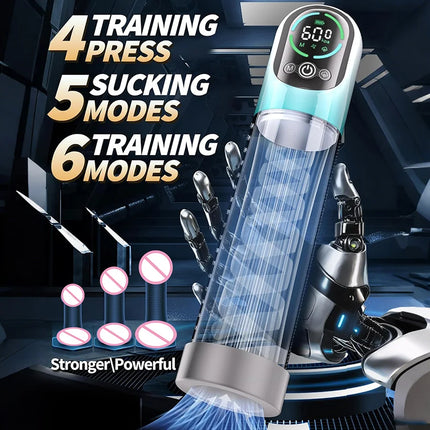 Electric Penis Pump 2 in 1 Vacuum Pump for ED Treatment with 6 Training Modes Automatic Male Masturbators 5 Suction Adult Toys