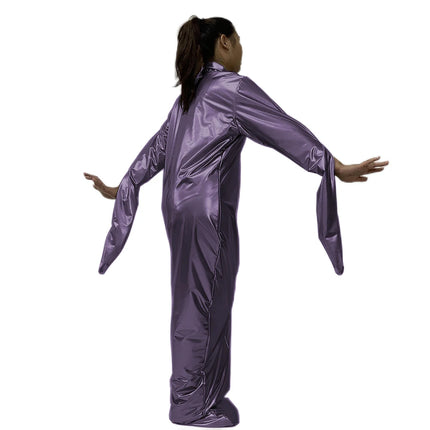 Fetish PVC Faux Leather Bondage Sack Bag Double Layer Spandex Cuff Zipper Sleeping Bag Lockable Zipper Erotic Costume Catsuits