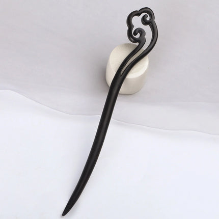 Ebony Wood Hairpins Handmade Purple Sandalwood Hair Stick for Women Fine Pattern Vintage Chinese Hair Pin Accessories