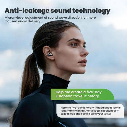 [AI Translator Earbuds] HTC NE67 Bluetooth V6.0 Earphones Portable Wireless headphones Comfort Earclip with a hanging chain