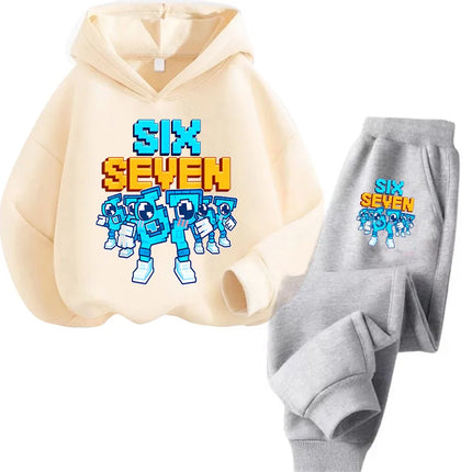 Six Seven Print Kids Hoodies Sets Italian Brainrot Steal A BrainRot Trucksuit Children's 67 Korean Sweatshirt Girls Boys Clothes