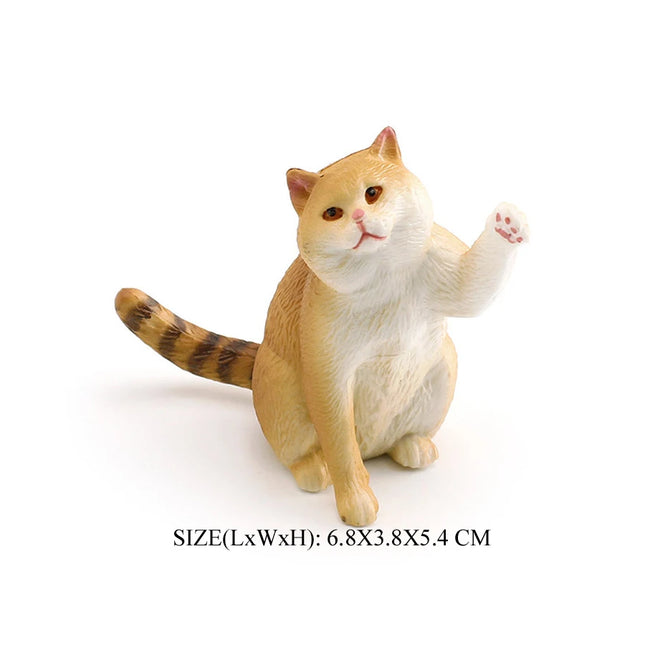 Realistic Plastic Cat Kitty Different Poses Figure Mini Cats Pet Model Figurines Cake Topper Kitten Toy Christmas Birthday Gift