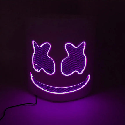 Hot sale Luminous Head Cover luminous DJ Marshmello mask Glowing Cosplay Headgear for Neon Night Club Music Rave Props