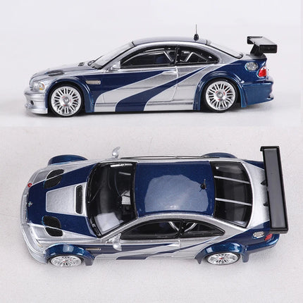 MJ MODEL 1:64 M3 E46 GTR Alloy Model Car can open the hood