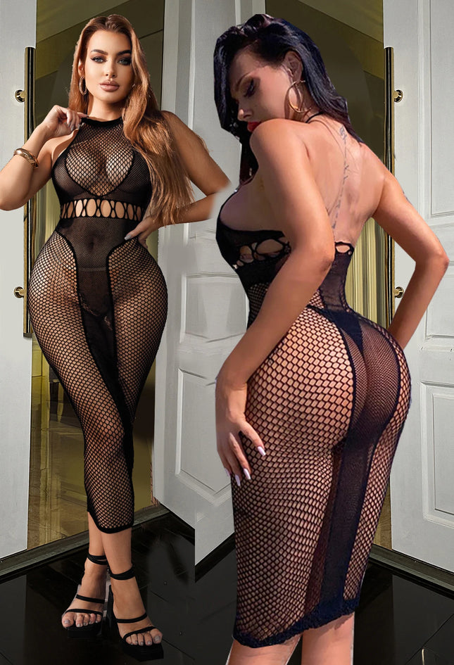 Sleepwear sexy lingerie Babydoll Mesh Intimate Catsuit wedding night nightgown adult bodysuit tube top dress Sexy long dress