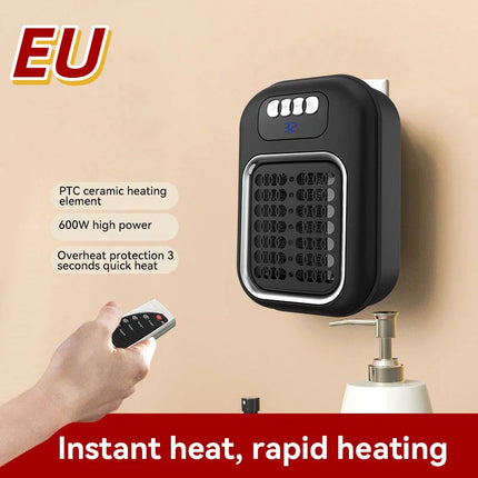 Portable Heater Electric Heater Plug in Wall Room Heater Mini Radiator Remote Warmer Machine Muted for Bedroom Bathroom Office