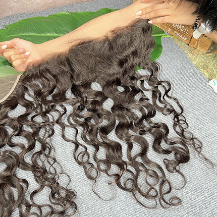 Natural Wave 13x4 HD Lace Frontal Invisible HD Lace Melt Skin PrePlucked Bleached Knots 100% Raw Virgin Human Hair Natural Color