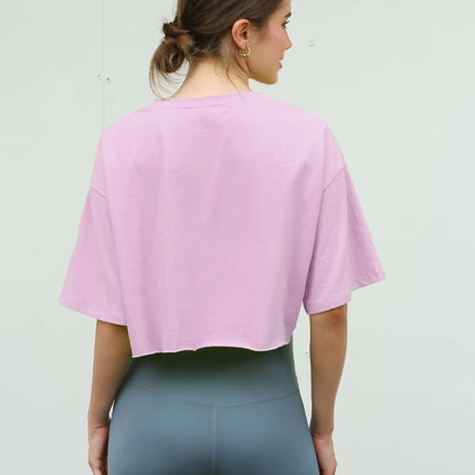 Y2K Outdoor Dance Sports Short sleeved Yoga Dress Women's Leisure Versatile Fitness Top Loose Sports T-shirt